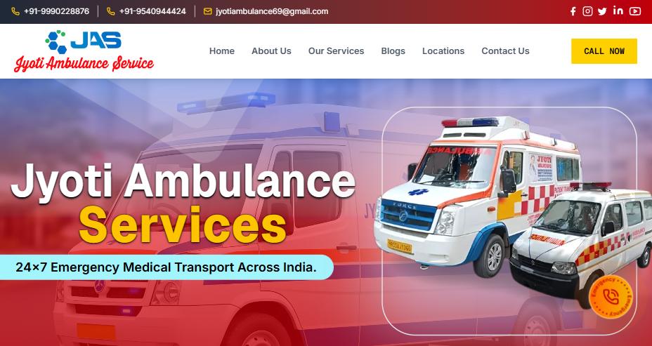 Jyoti Ambulance Service Landing Page